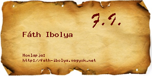 Fáth Ibolya névjegykártya